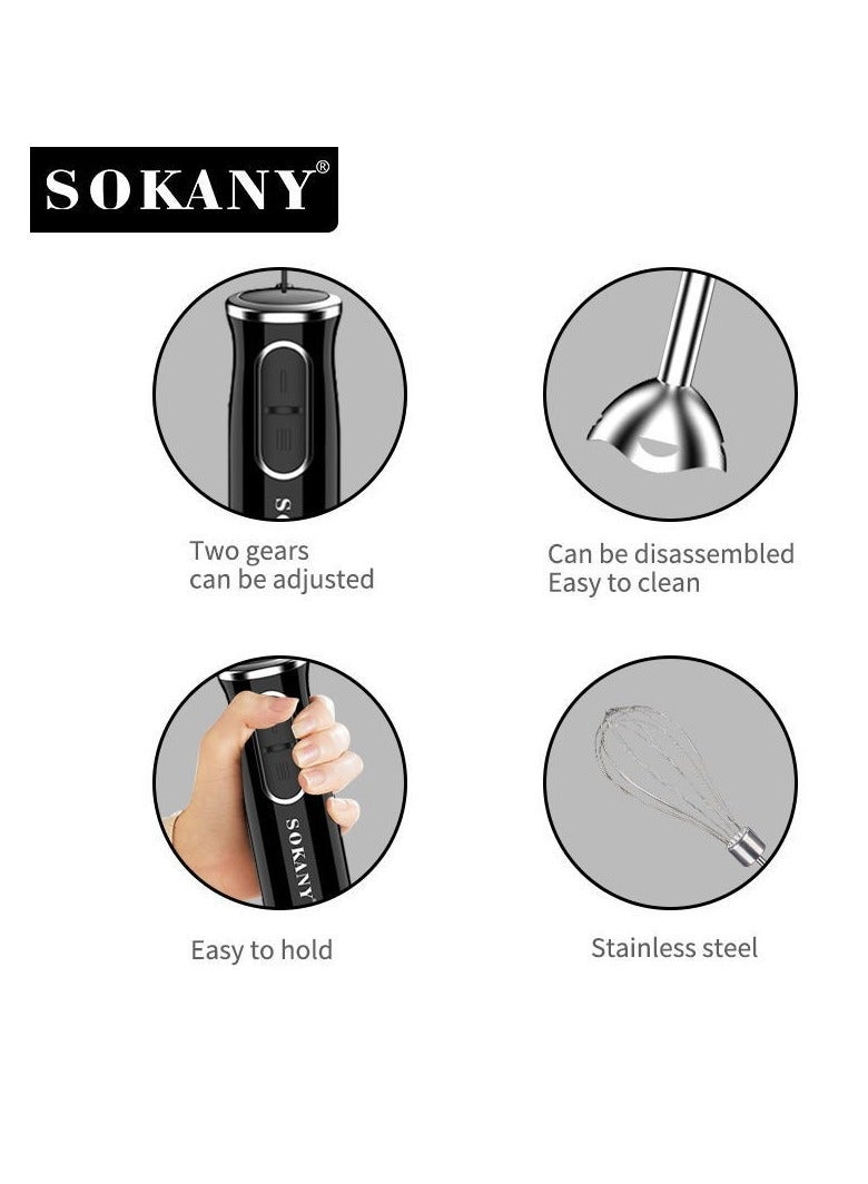 sokany SK-1721-4 4-in-1 Multifunction Hand Blender, Electric Food Processor & Chopper, 400W Powerful Motor, Whisk, Puree, and Chop Ingredients Quickly for Smoothies, Soups & Sauces - Image 4